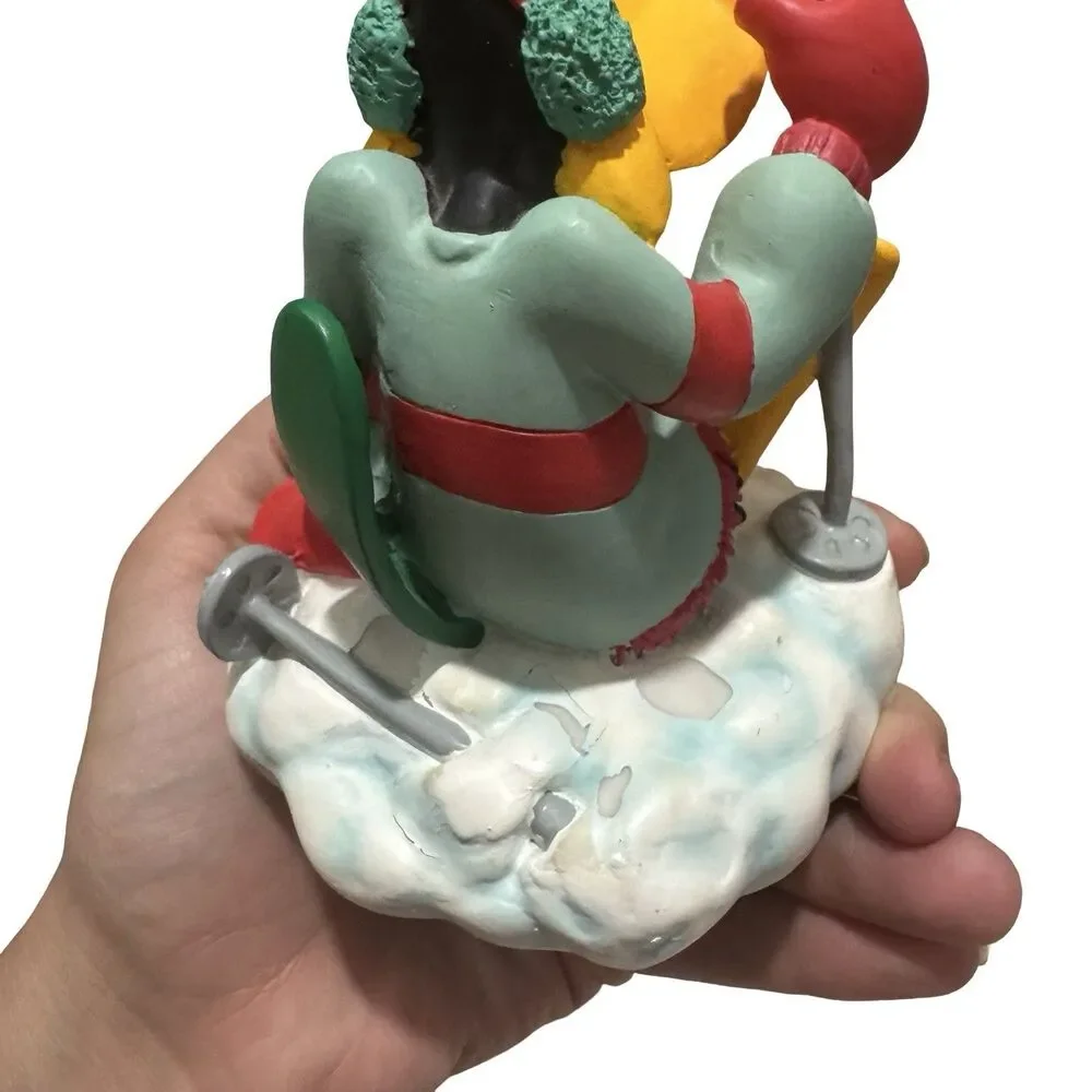 VTG 1998 Looney Tunes Daffy Duck Christmas Stocking Hanger Holder Skiing Winter